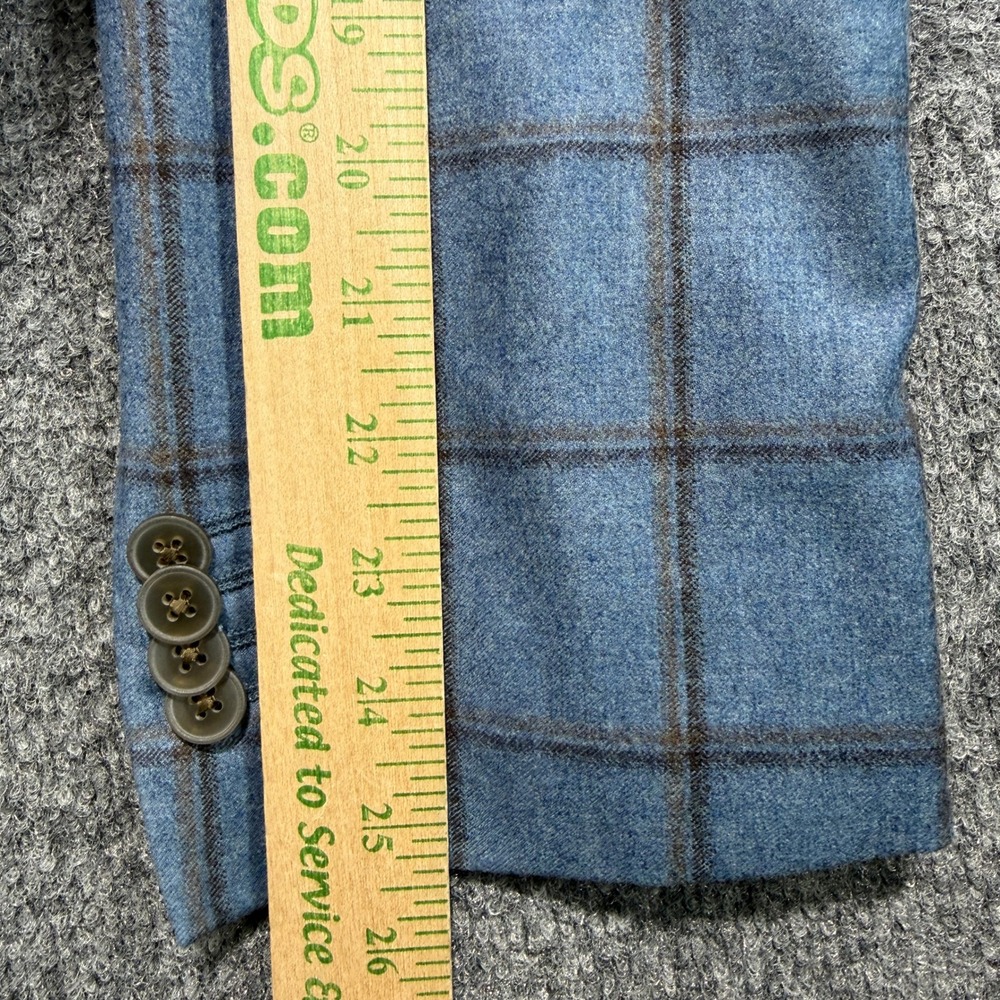 Joseph Abboud Heritage Windowpane Blazer Mens 44 Long Blue Reda Super 130s Wool - Picture 15 of 16